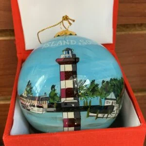 Alternative view of Harbour Town Lighthouse Painted Globe Ornament