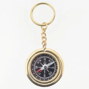 Batela Brass Compass Key Ring