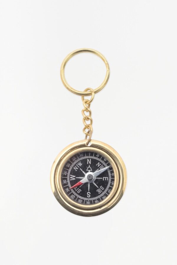 Batela Brass Compass Key Ring