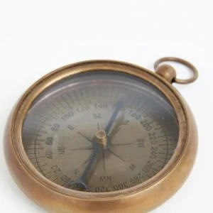 Batela Pocket Compass, Brass & Glass