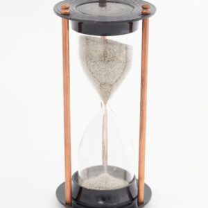 Batela Hourglass w/ Metal & Antiqued Brass Stand, D: 3.9" - H: 8.3"