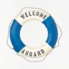 Batela  Life Preserver, Welcome Aboard, Blue/ White, D: 29.5"