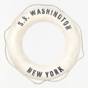 Batela Life Preserver, SS Washington, White D: 29.5"