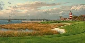 18th Green by Linda Hartough - Print